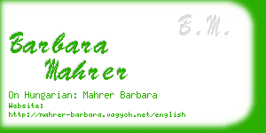 barbara mahrer business card
